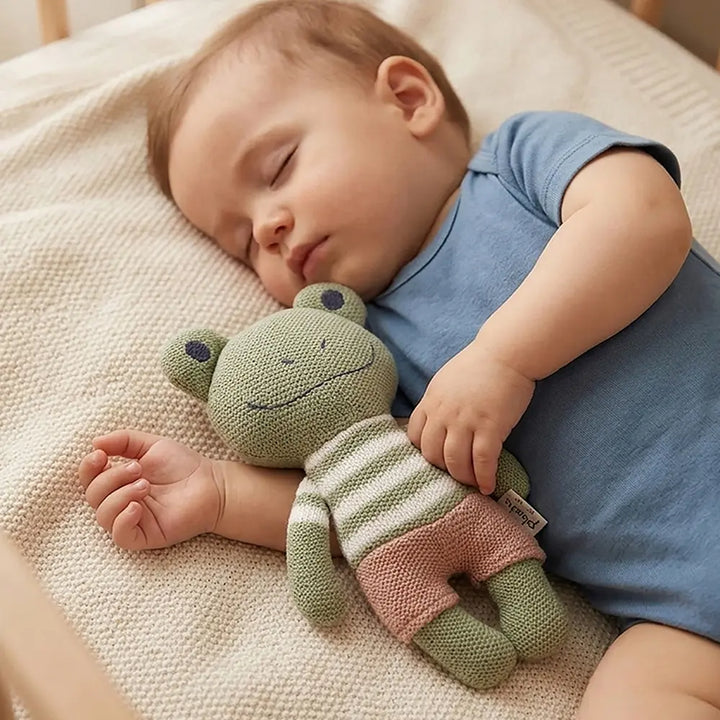 Pluchi Toady TotÂ Cotton Knitted Stuffed Soft Toy - Green