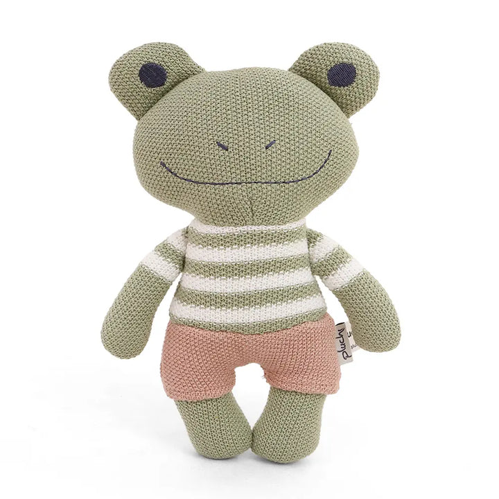 Pluchi Toady TotÂ Cotton Knitted Stuffed Soft Toy - Green
