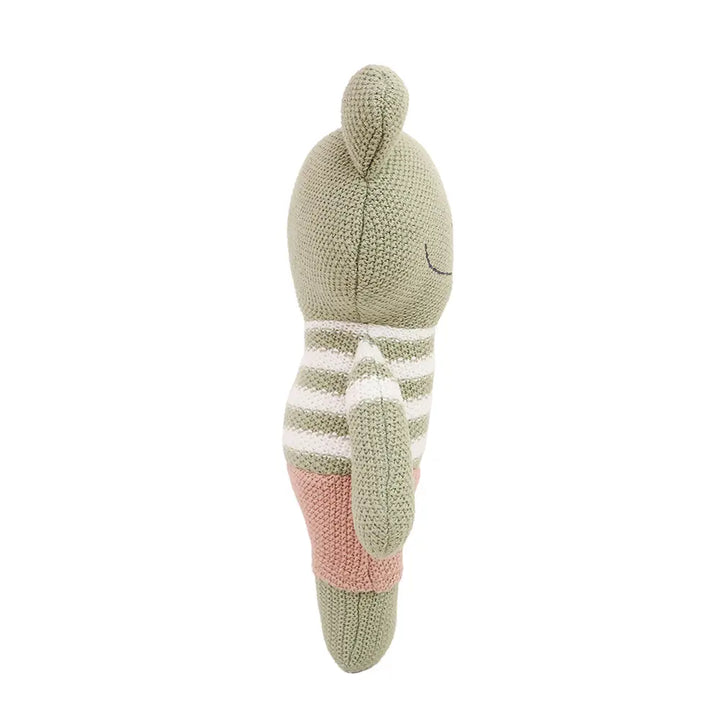 Pluchi Toady TotÂ Cotton Knitted Stuffed Soft Toy - Green