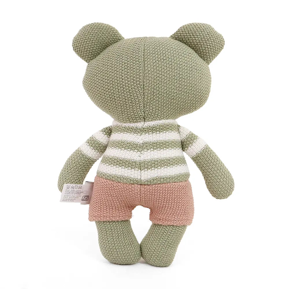 Pluchi Toady TotÂ Cotton Knitted Stuffed Soft Toy - Green