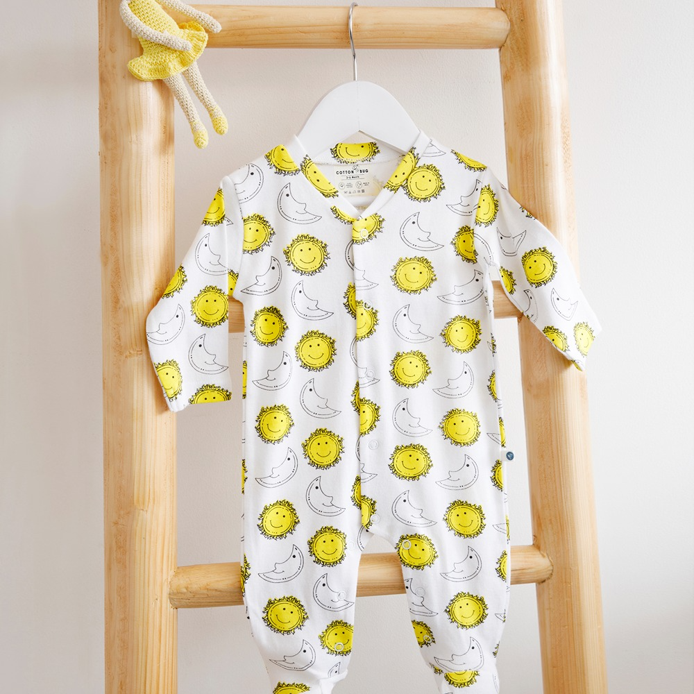 Cotton Bug Pyjama Romper - Sun Moon