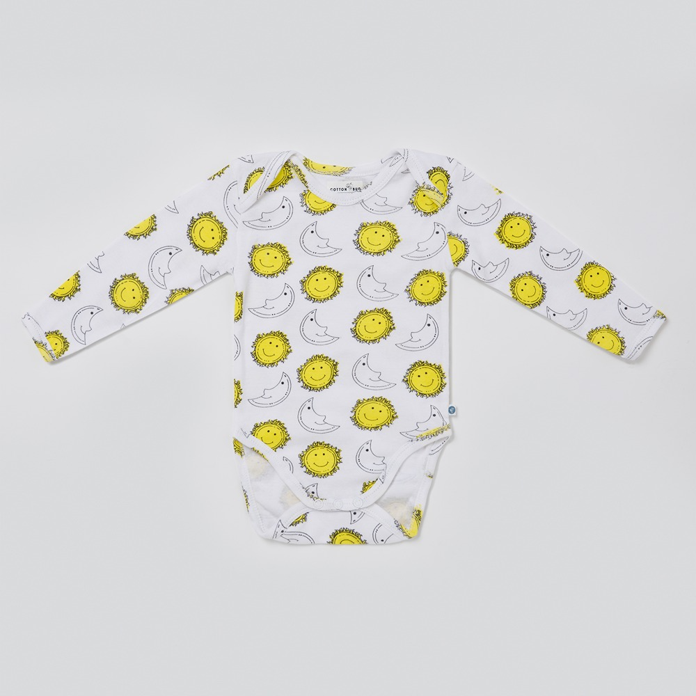 Cotton Bug Full Sleeves Romper - Set of 3 - Sun Moon