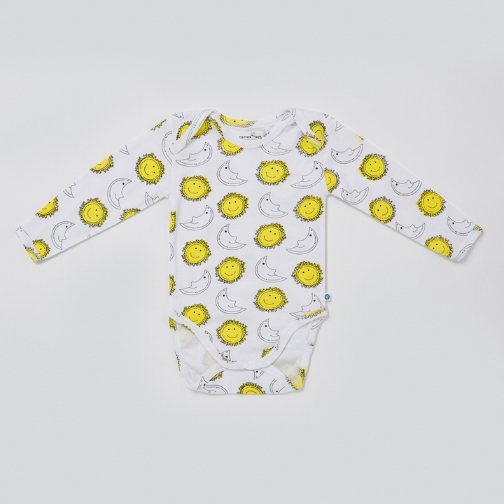 Cotton Bug Full Sleeves Romper - Set of 3 - Sun Moon