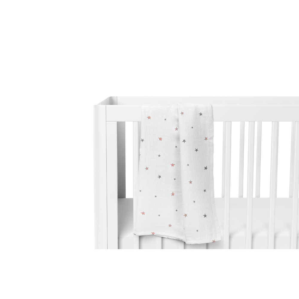 The White Cradle Baby Nursery Swaddle Blanket Wrap 2pcs - Pink & Grey