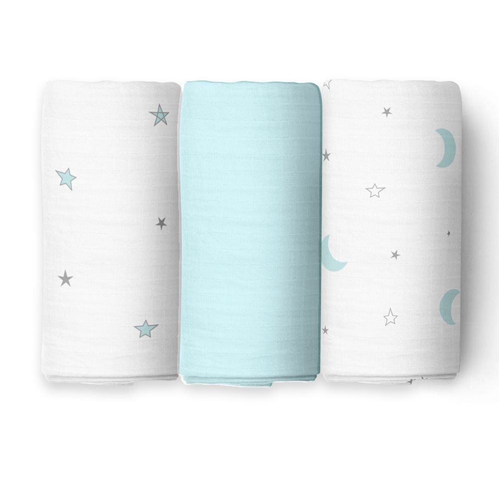 The White Cradle Nursery Swaddle Blanket Wrap (Pack of 3)