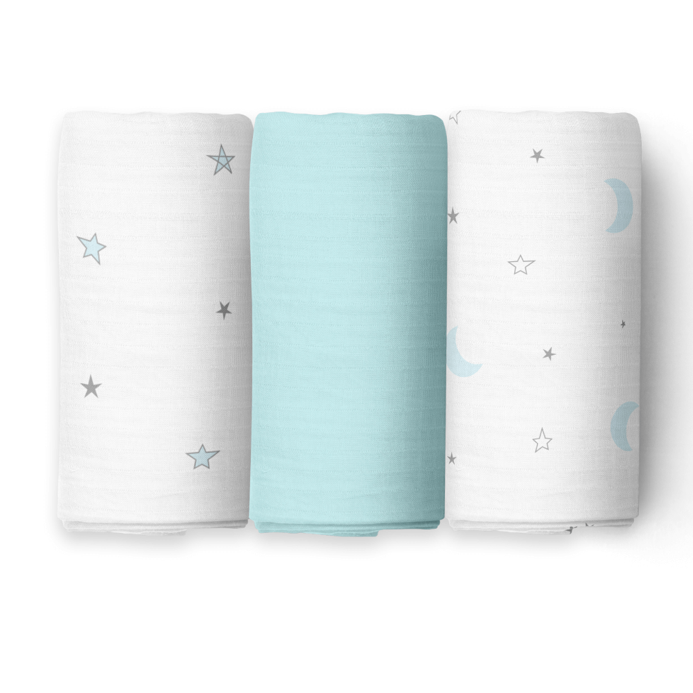 The White Cradle Nursery Swaddle Blanket Wrap (Pack of 3)