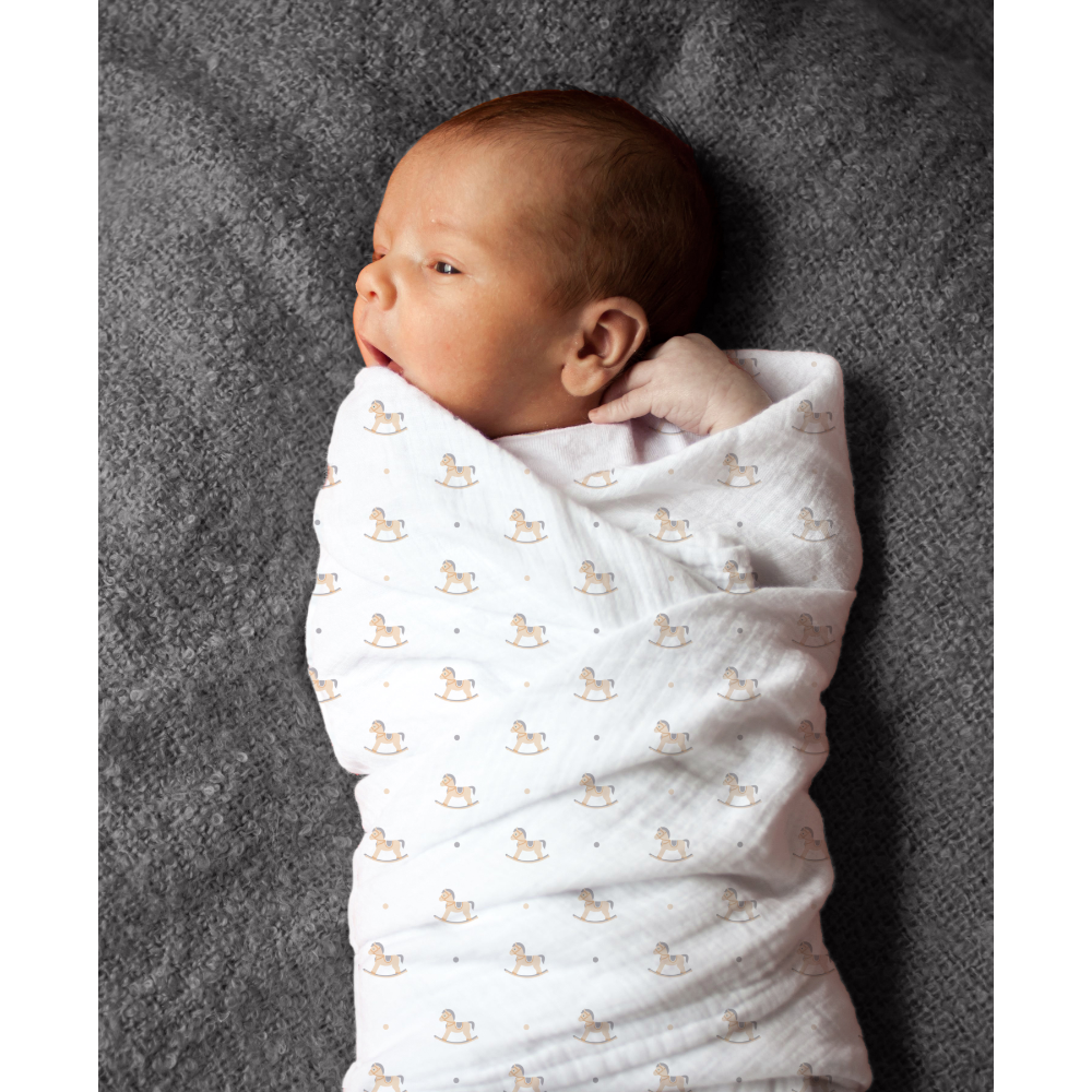 The White Cradle 100% Organic Cotton Swaddle Wrap (Pack of 3)