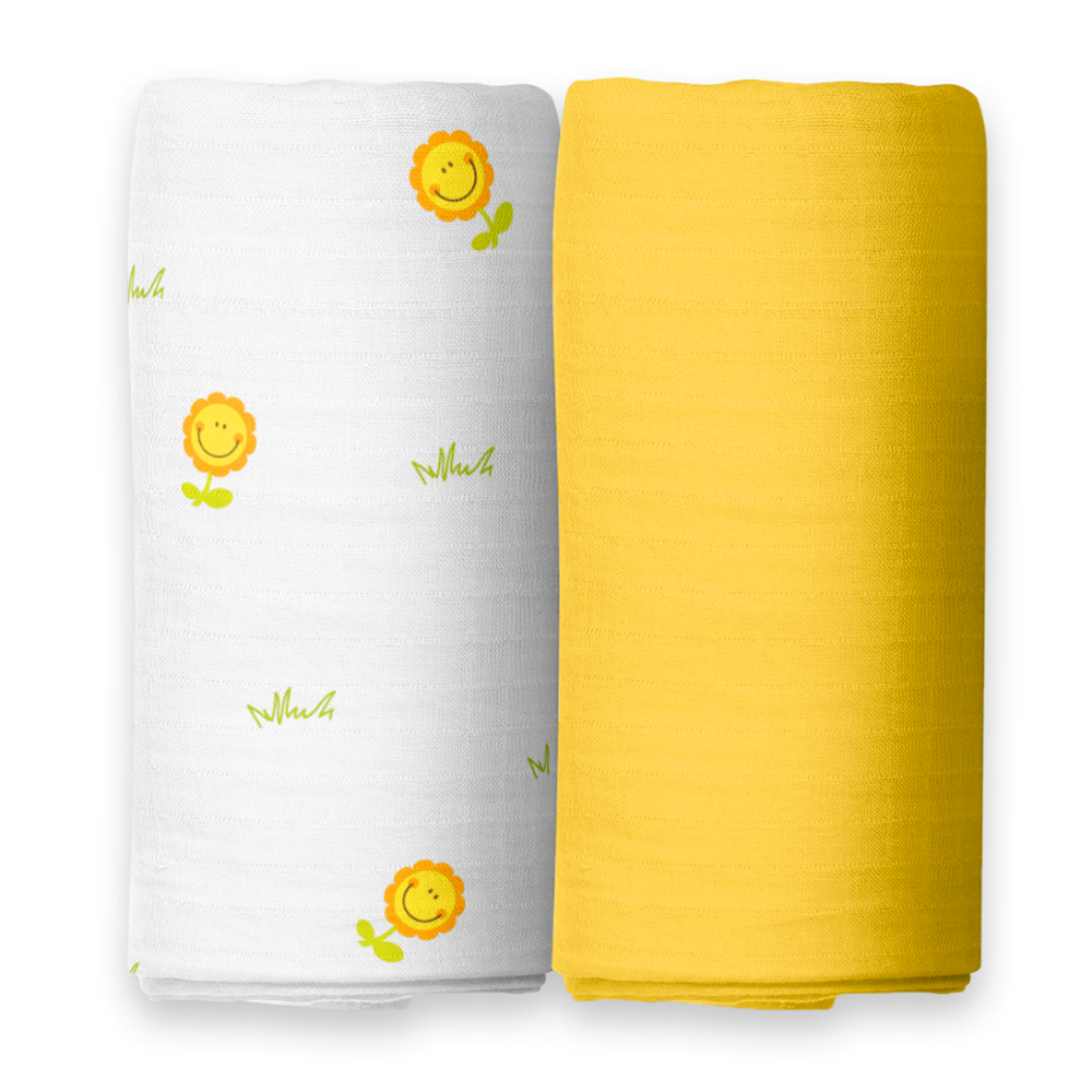 The White Cradle 100% Organic Cotton Baby Swaddle (Pack of 2)