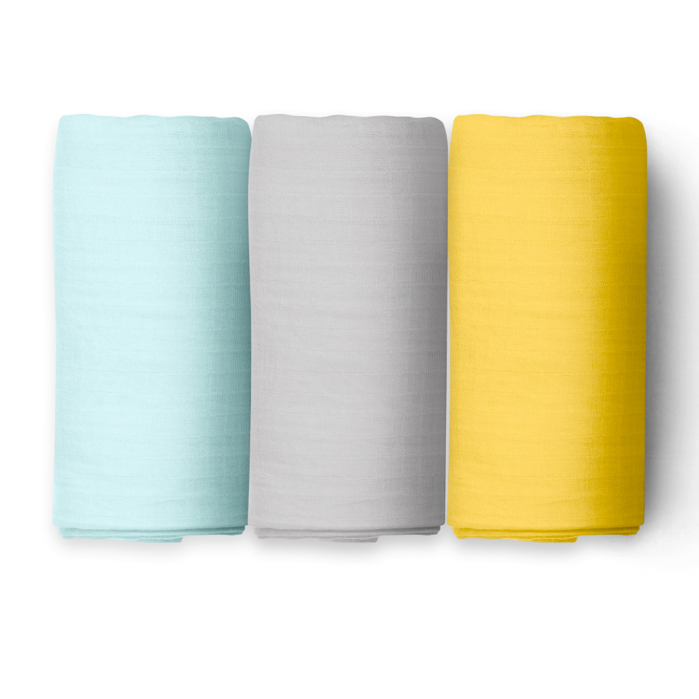 The White Cradle 100% Organic Cotton Swaddle Wrap (Pack of 3)