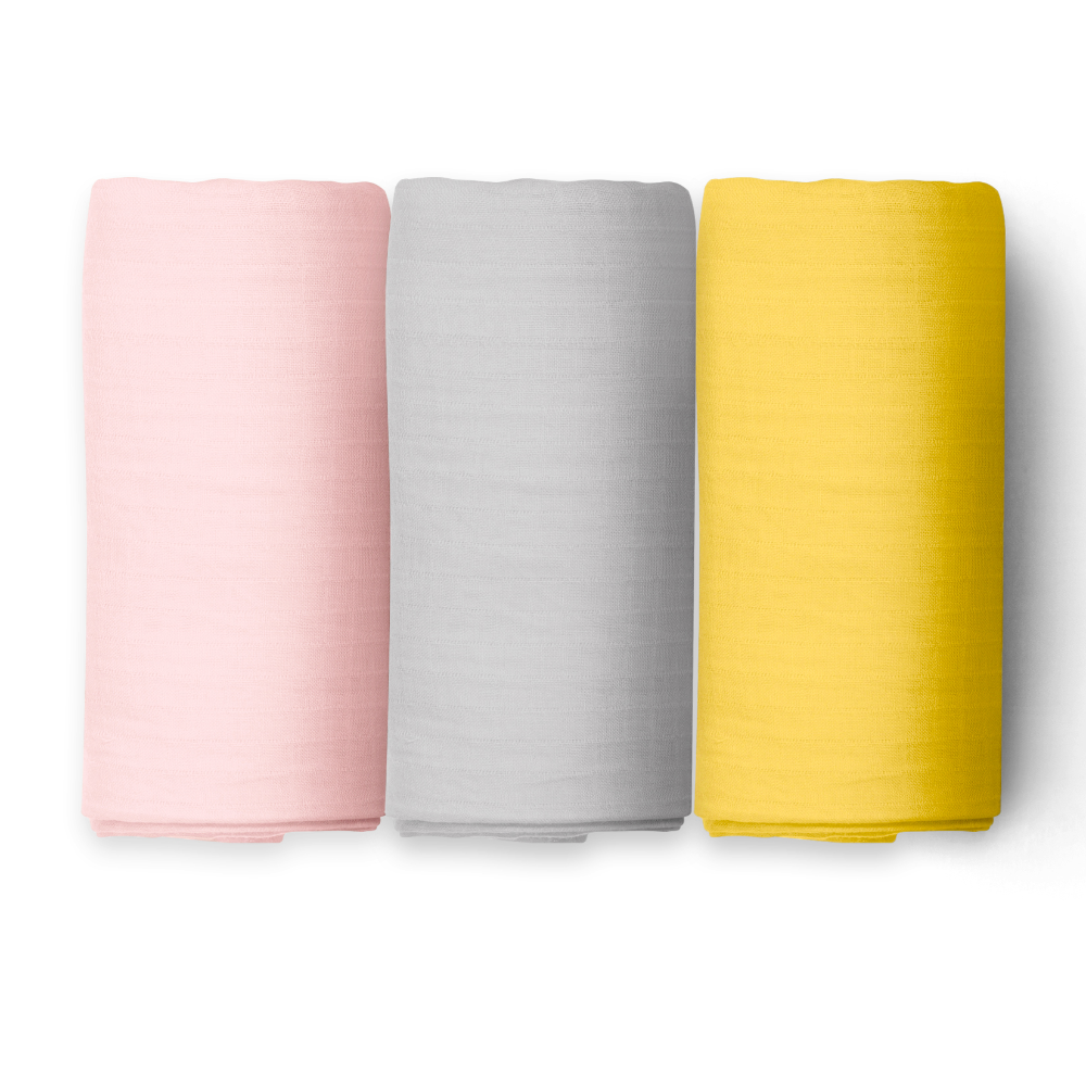 The White Cradle 100% Organic Cotton Swaddle Wrap (Pack of 3)