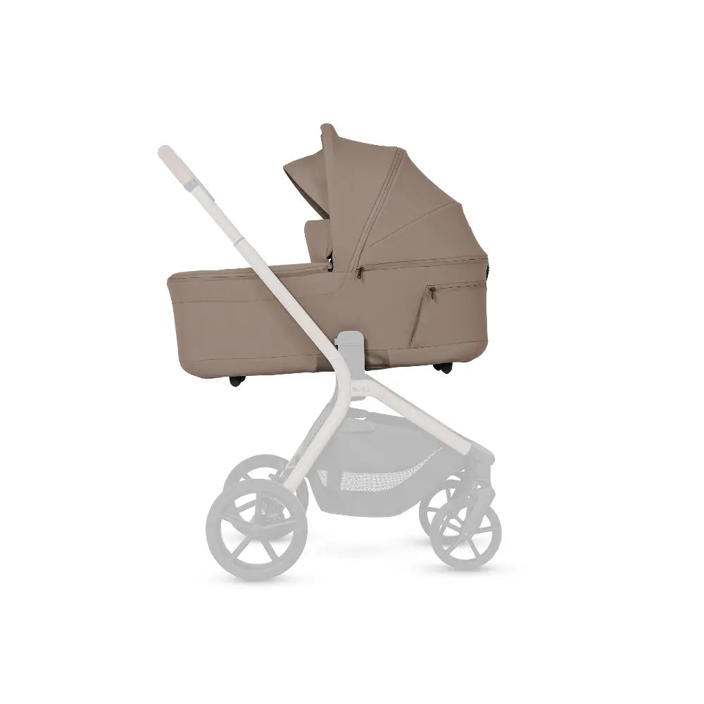 Silver Cross Breez Reversible Carry Cot Flat Recline|Height Adjustable Seat|Easy Fold|Rain Cover |0 to 6MY |Upto 9Kg - Champagne