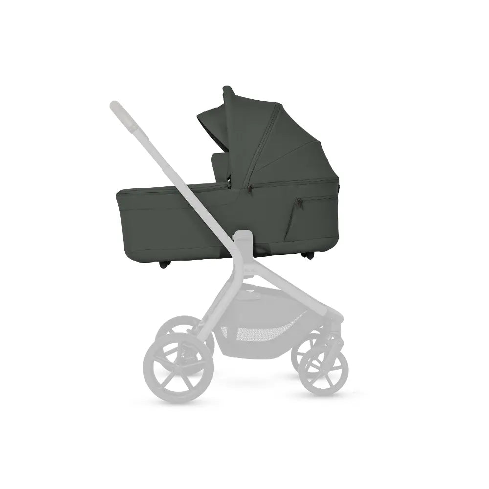Silver Cross Breez Reversible Carry Cot Flat Recline|Height Adjustable Seat|Easy Fold|Rain Cover |0 to 6MY |Upto 9Kg - Pewter