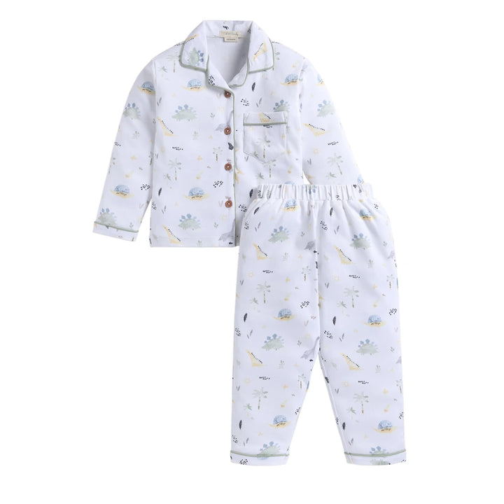 Cot &amp; Candy Baby Organic Classic Collar PJ Set - Sage Diano