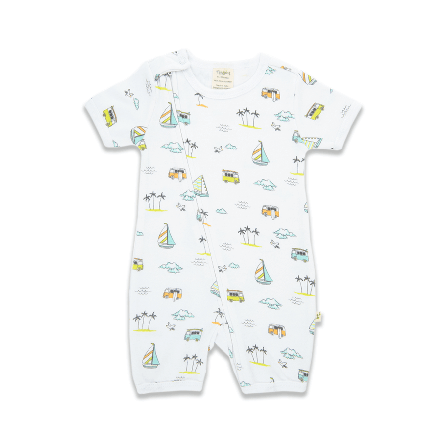 Tiny Twig Zipsuit S/S Sail Boat