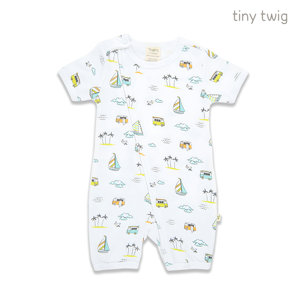 Tiny Twig Zipsuit S/S Sail Boat