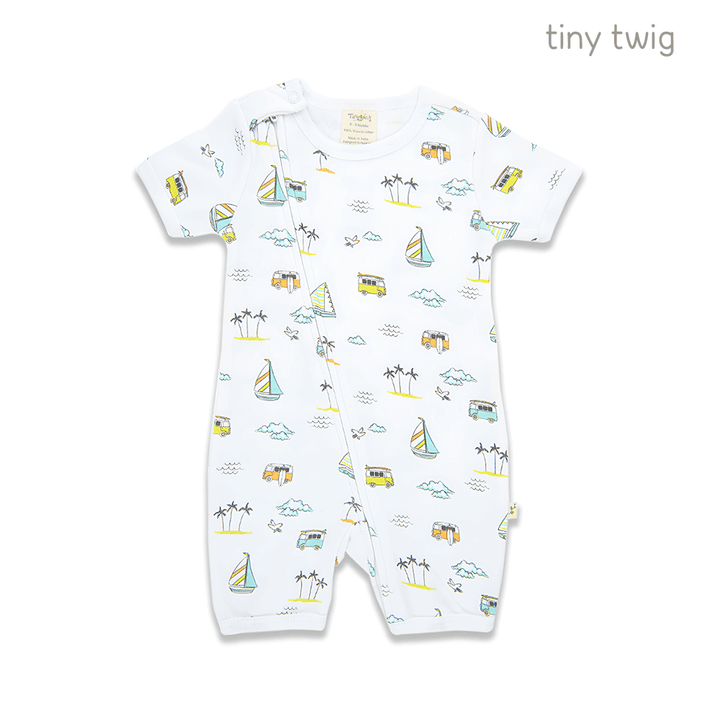 Tiny Twig Zipsuit S/S Sail Boat