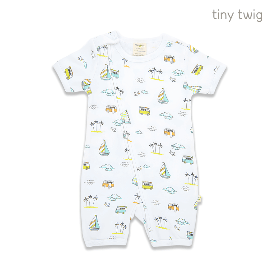 Tiny Twig Zipsuit S/S Sail Boat