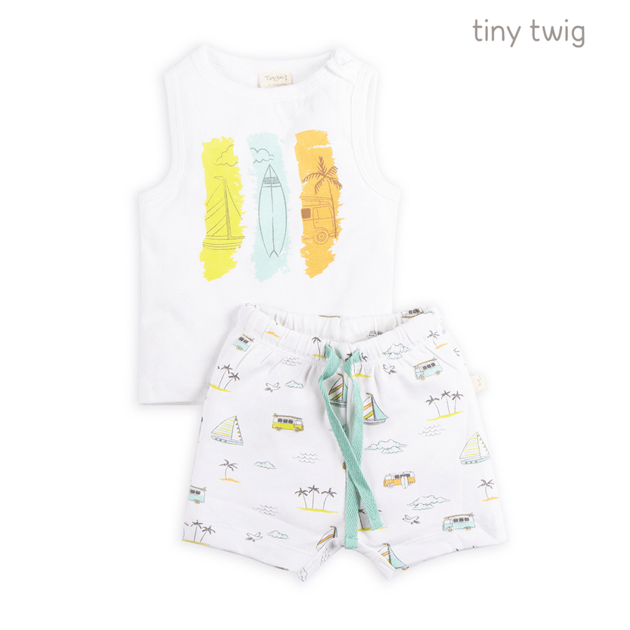 Tiny Twig Singlet Set Sail Boat