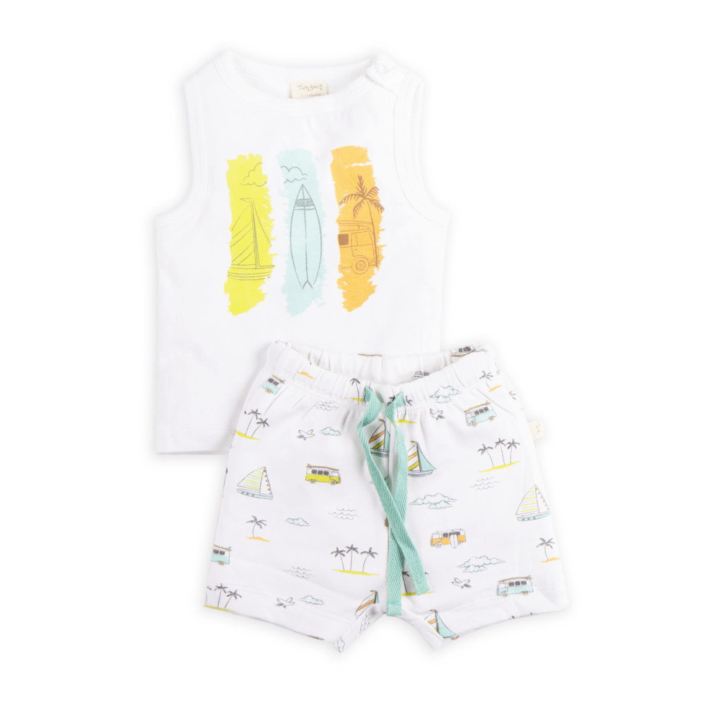 Tiny Twig Singlet Set Sail Boat