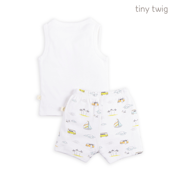 Tiny Twig Singlet Set Sail Boat