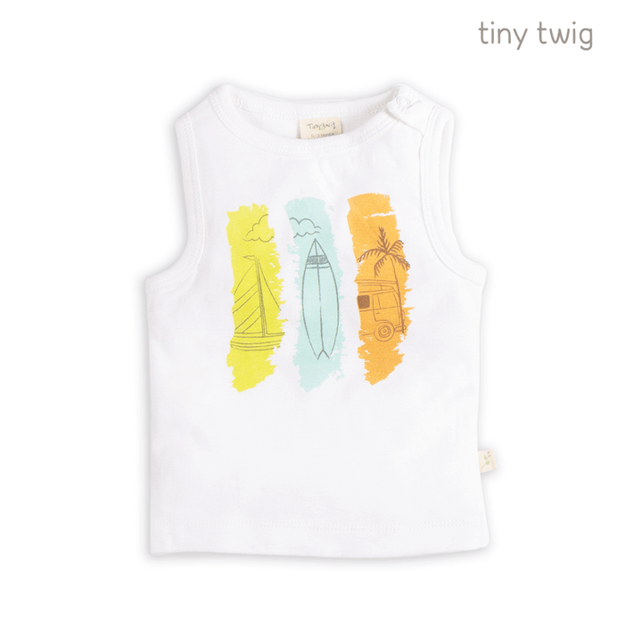 Tiny Twig Singlet Set Sail Boat