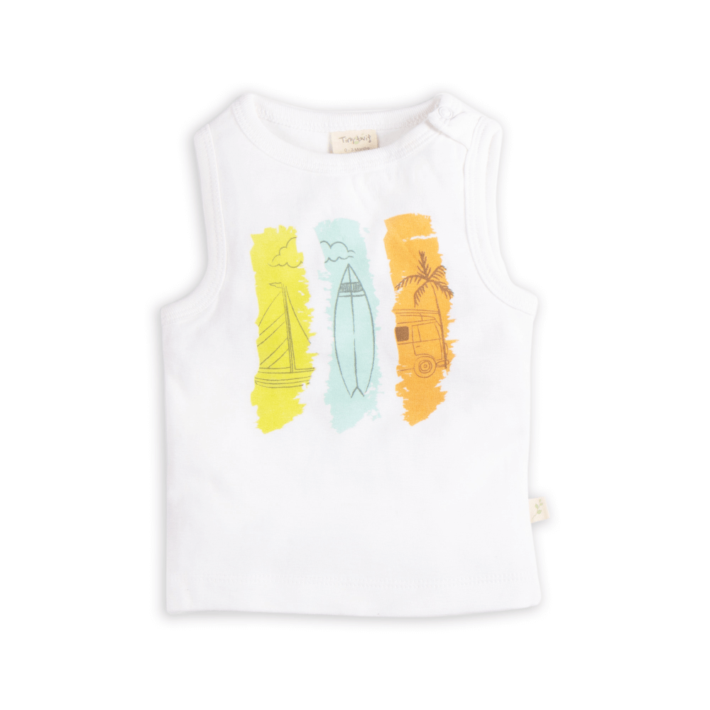 Tiny Twig Singlet Set Sail Boat