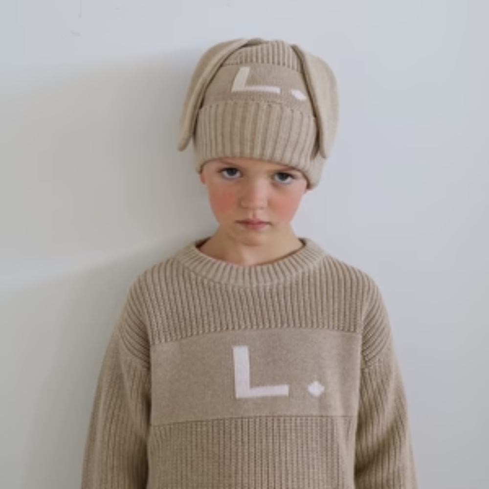 NamelyCo Bunny Beanie - Light Camel