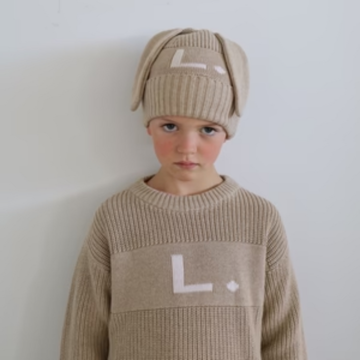 NamelyCo Bunny Beanie - Light Camel