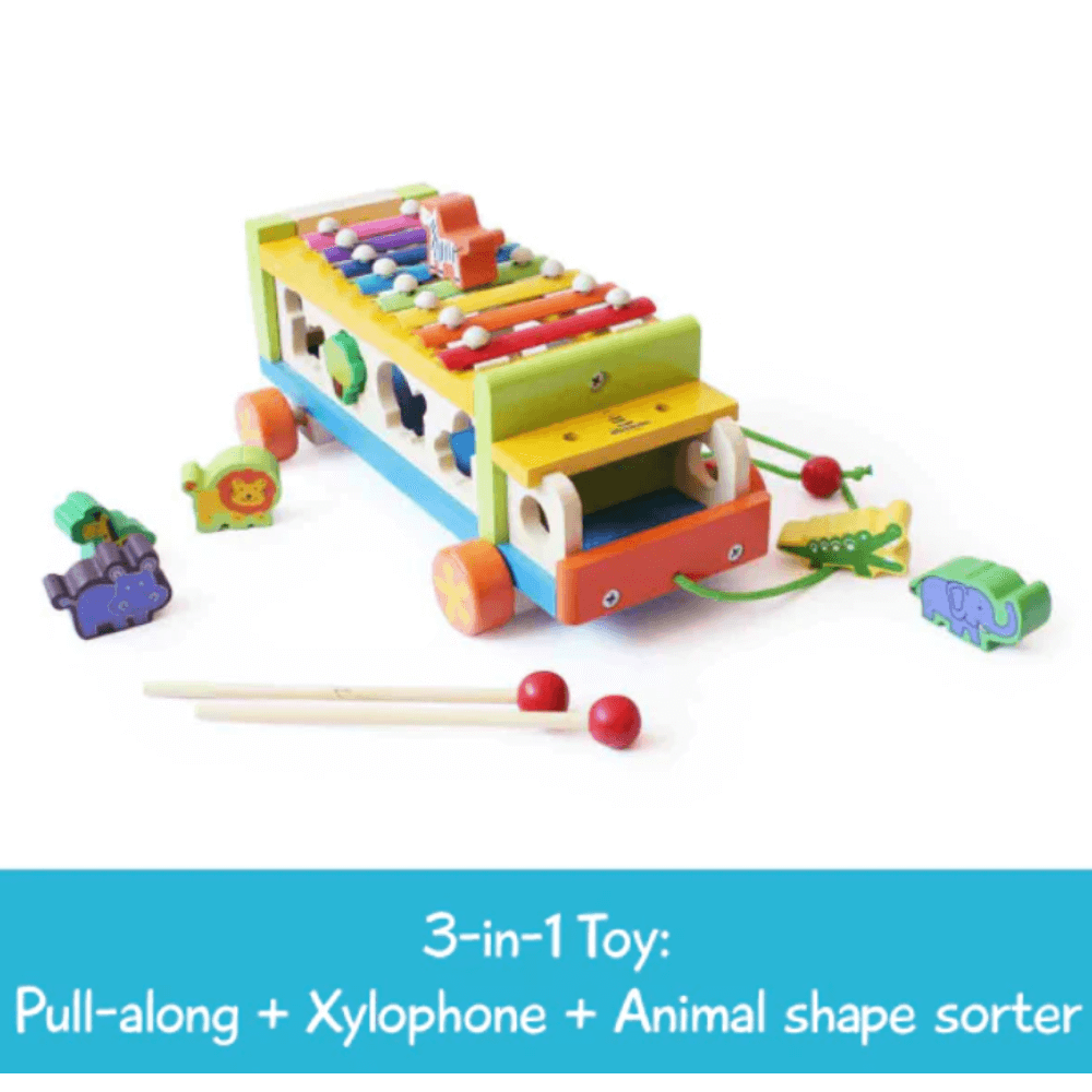 Musical Animal Wooden Toy Truck