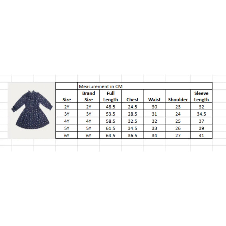 Early Sunday Dawn Dress For Girls - Ditsy Bouquet Navy