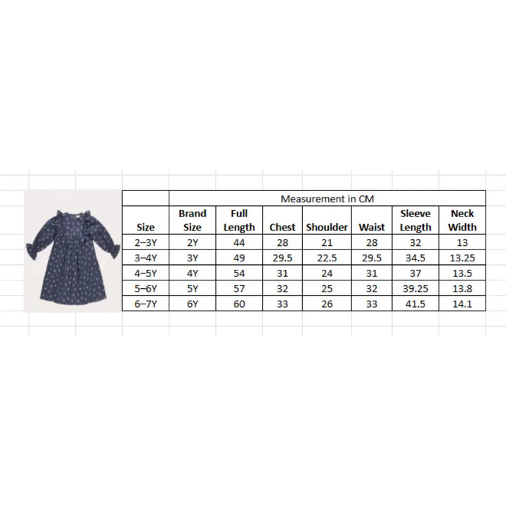 Early Sunday Margot Dress For Girls - Ditsy Bouquet Navy