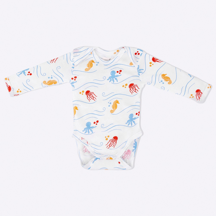 Cotton Bug Full Sleeves Romper Set of 3 - Sea World