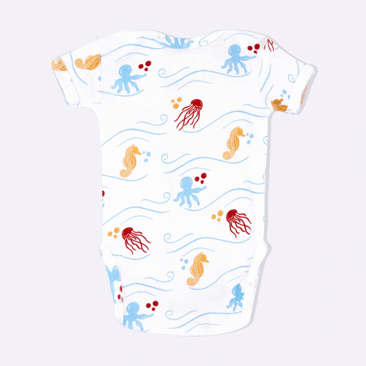 Cotton Bug Half Sleeves Romper Set of 3 - Sea World