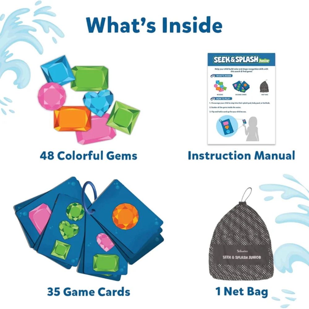 Skillmatics Seek & Splash Bath Toys - Search and Find Gem Game