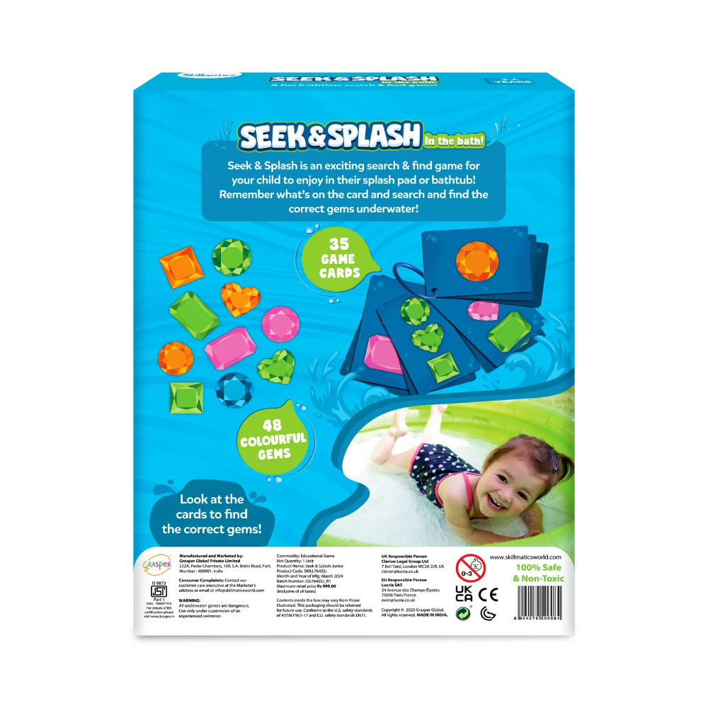 Skillmatics Seek & Splash Bath Toys - Search and Find Gem Game