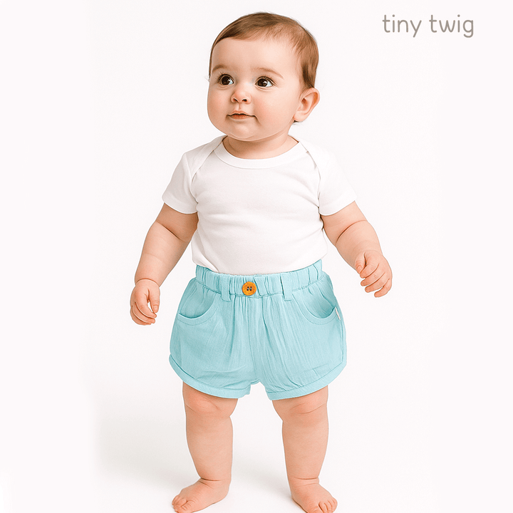 Tiny Twig Girls Shorts Soft Blue