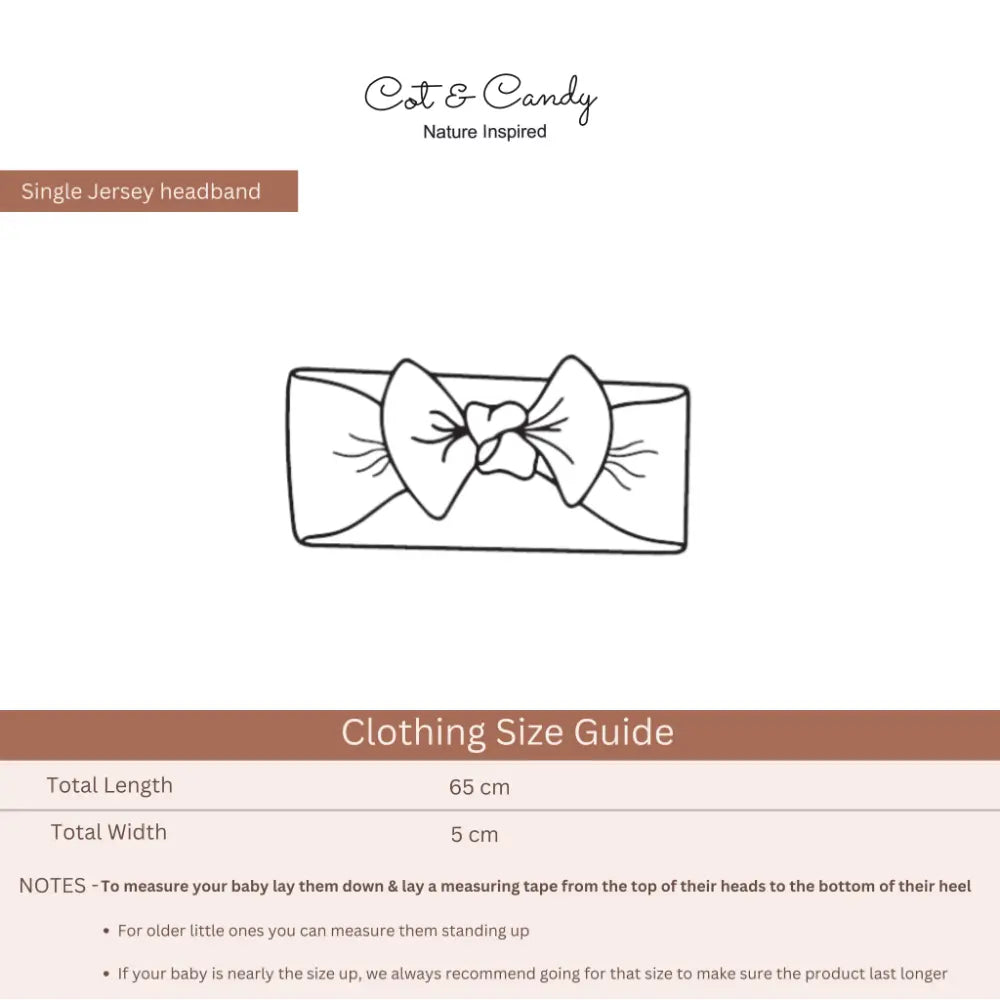Cot &amp; Candy Baby Organic Headband - Tiny Love Collection