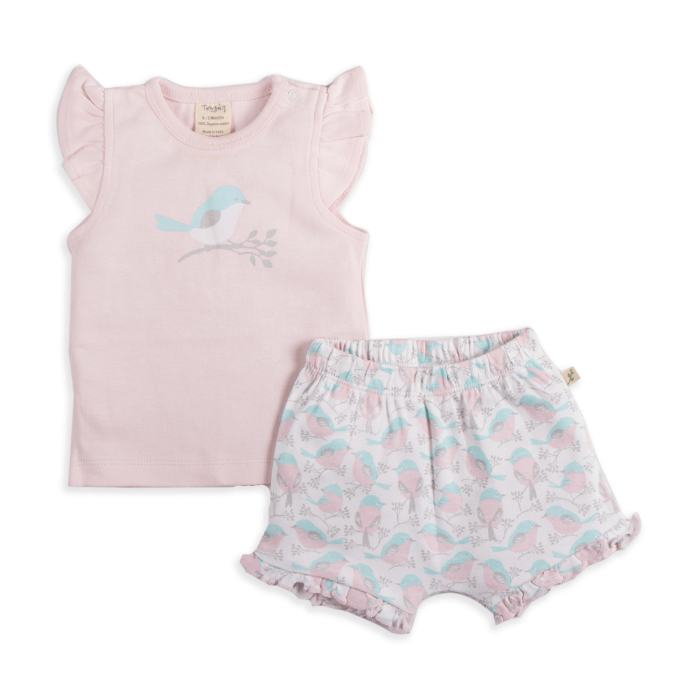 Tiny Twig Singlet Set Love Birds