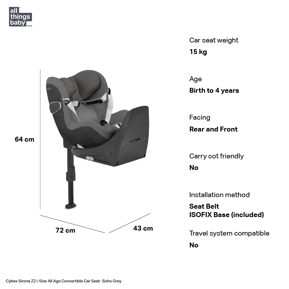 Cybex Sirona Z2 i Size All Age Convertible Car Seat AllThingsBaby