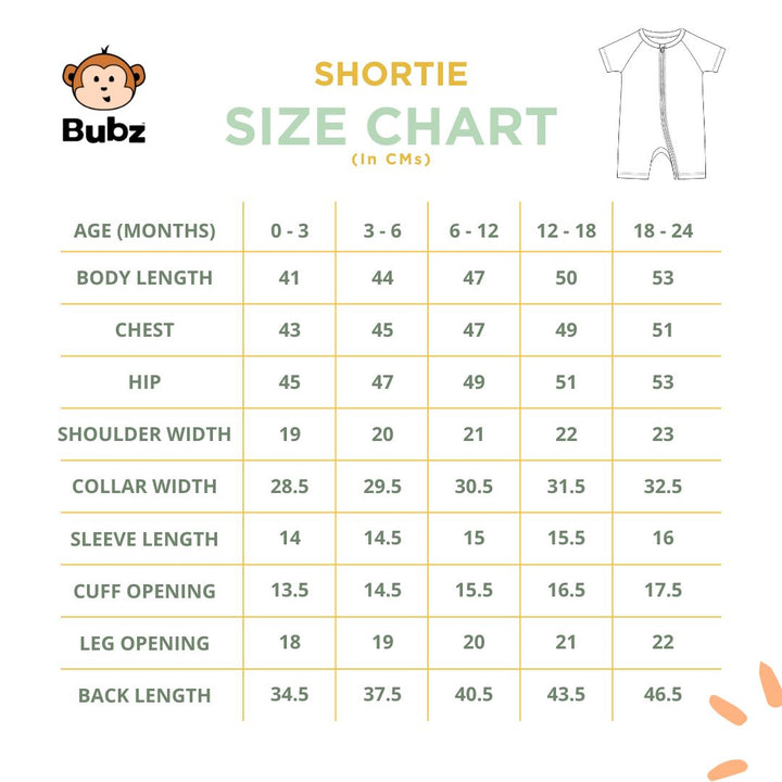 Bubz Bamboo Baby Romper - Soft Breathable Two-Way Zip - Beach