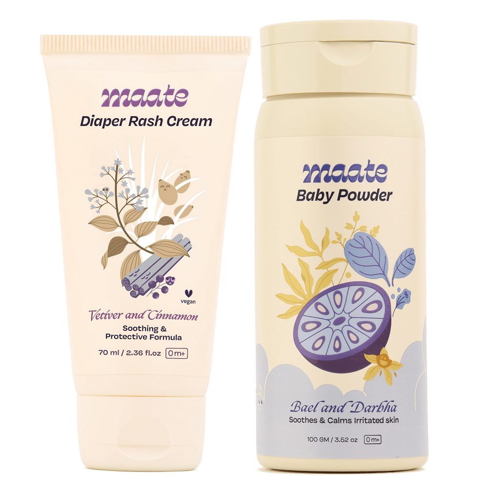 Maate Baby Diaper Rash Cream (70 ml) &amp; Baby Powder (100 gm) Combo