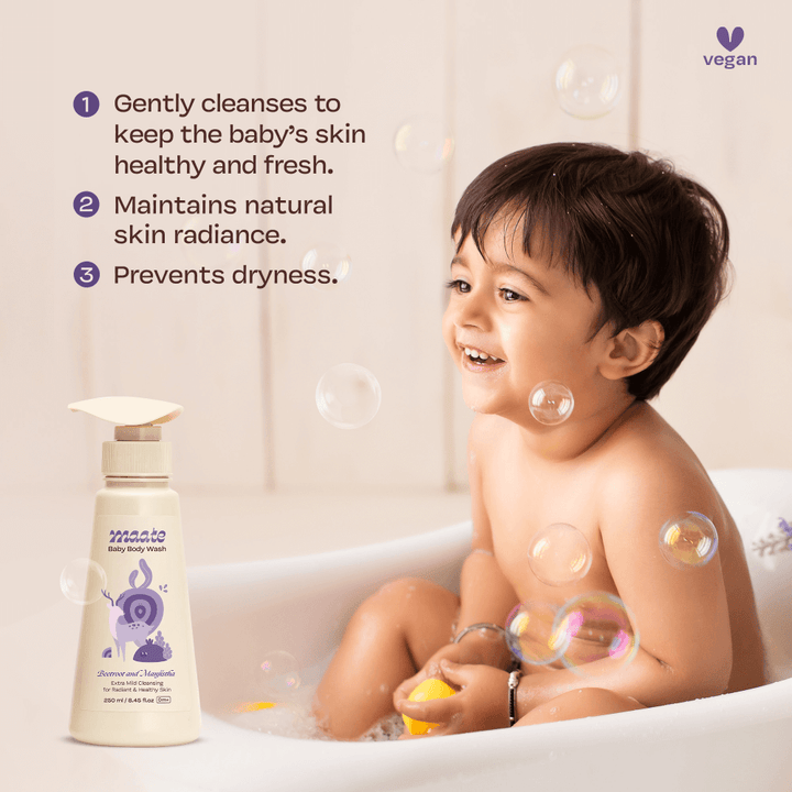 Maate Baby Body Wash Natural &amp; Vegan - 250 ml (Pack of 2)