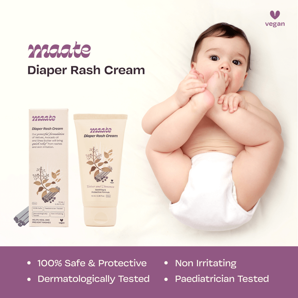 Maate Baby Diaper Rash Cream (70 ml) & Baby Powder (100 gm) Combo