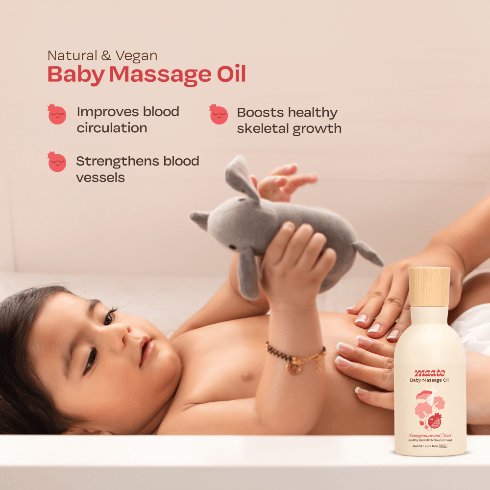 Maate Baby Massage Oil 100% Natural &amp; Vegan - 150 ml (Pack of 2)