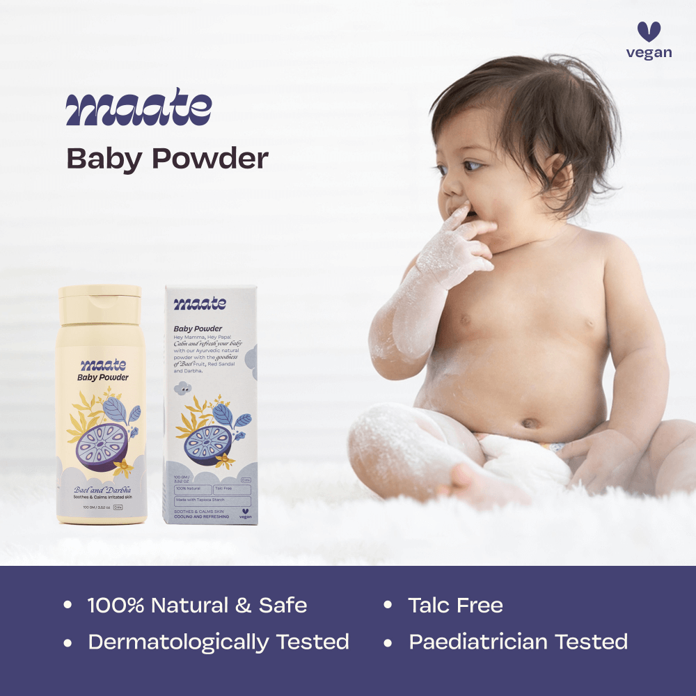 Maate Baby Diaper Rash Cream (70 ml) & Baby Powder (100 gm) Combo
