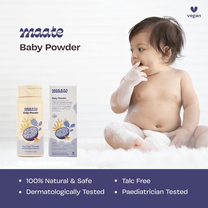 Maate Baby Diaper Rash Cream (70 ml) &amp; Baby Powder (100 gm) Combo