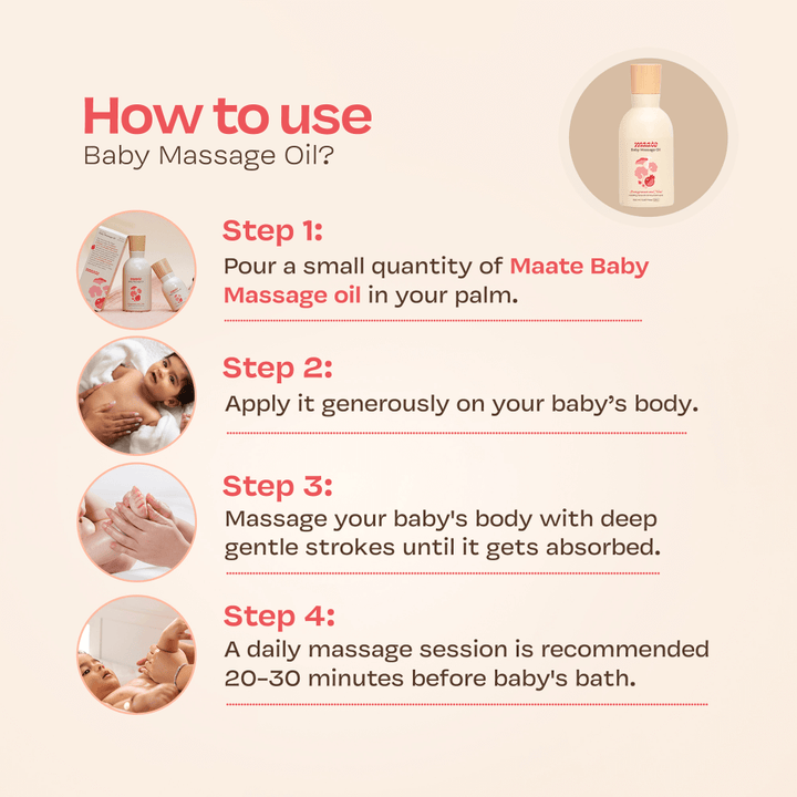 Maate Baby Massage Oil 100% Natural &amp; Vegan - 150 ml (Pack of 2)
