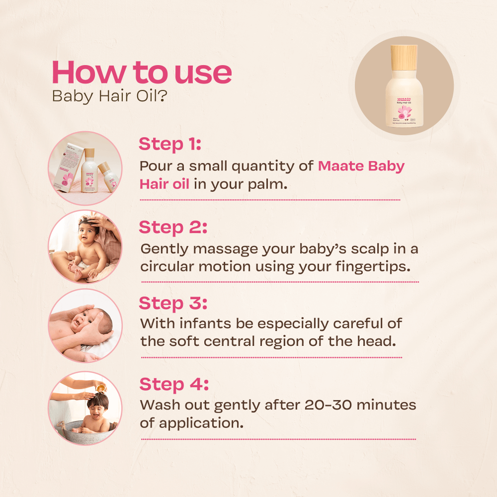 Maate Baby Hair Oil 100% Natural &amp; Vegan- 50 ml