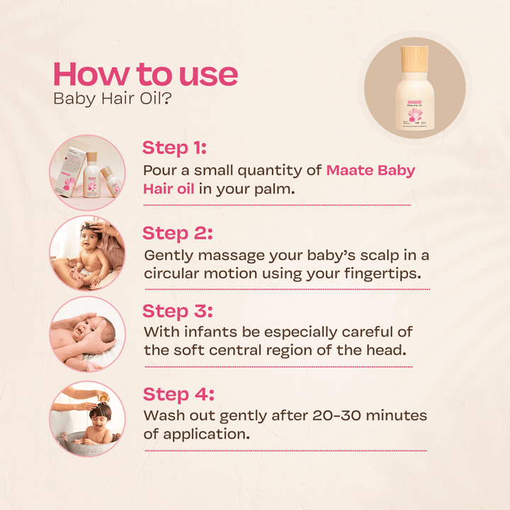 Maate Baby Hair Oil 100% Natural &amp; Vegan- 50 ml