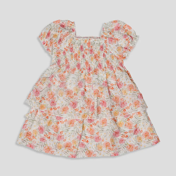 Tiny Twig Hibiscus Smock Dress